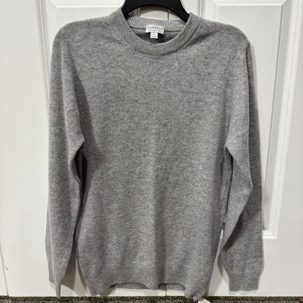 Men's Nwt Sunspel Cashmere Crew Neck Jumper Sweater $460 Small Grey